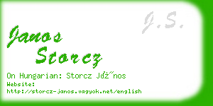 janos storcz business card